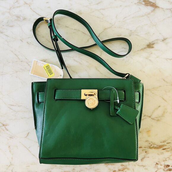 MICHAEL KORS Hamilton Traveler Gooseberry Leather Small Messenger Crossbody Bag - Picture 1 of 11